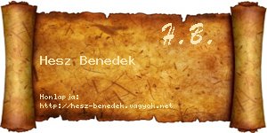Hesz Benedek névjegykártya