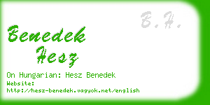 benedek hesz business card